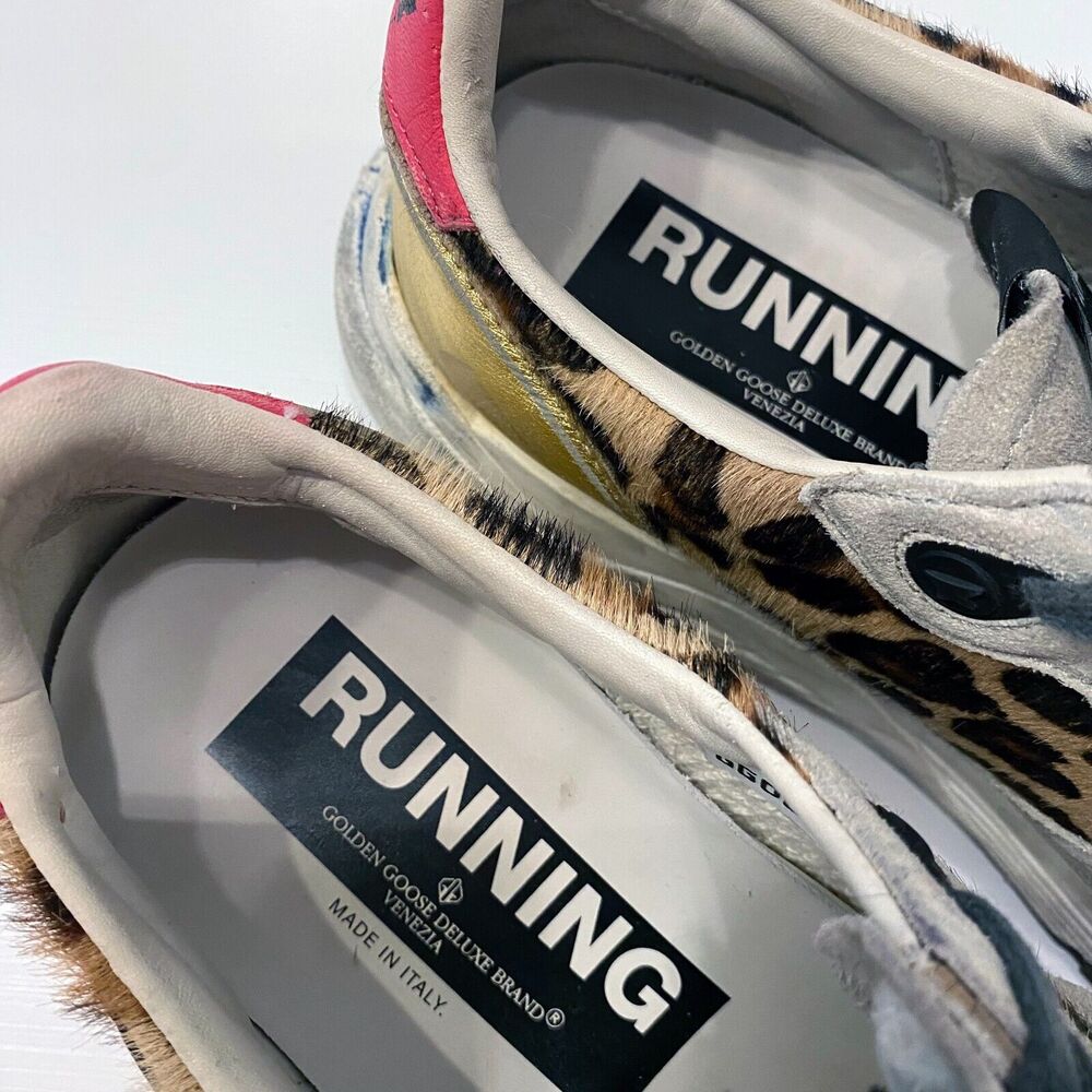 Authentic Golden Goose Leopard Calf Running Sneakers EU Size 38 US Size 7 / 7.5 - Picture 11 of 16